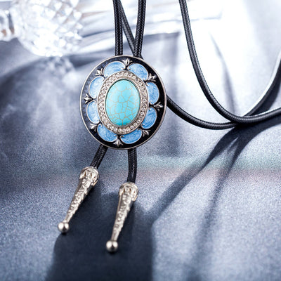 Vintage Onyx and Enamel Bolo Tie - image 8