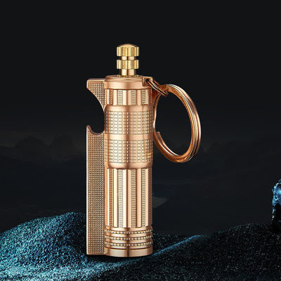 Multifunctional Bottle Opener Matchstick Refillable Oil Lighter - Gold - image 12