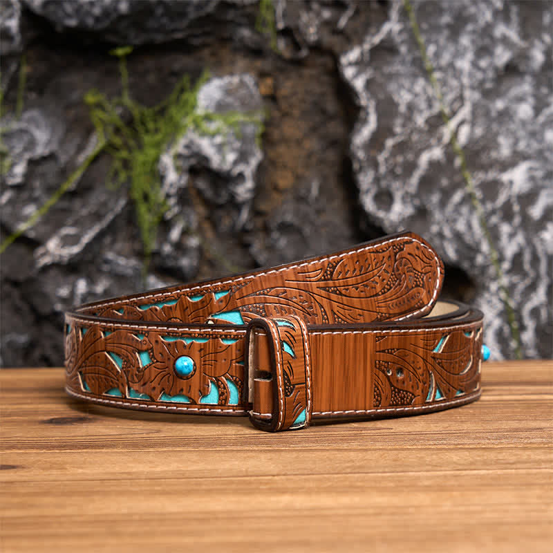 Initial Letter DIY Hidden Knife Buckle Turquoise Bull Pendant Bundle Set - Z - Turquoise Carved Belt (40) - image 7