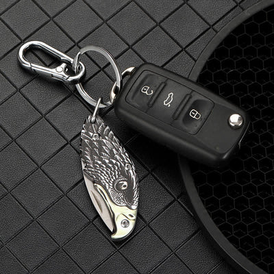 Mini EDC Tool Eagle Hidden Folding Knife Pendant Necklace - image 8