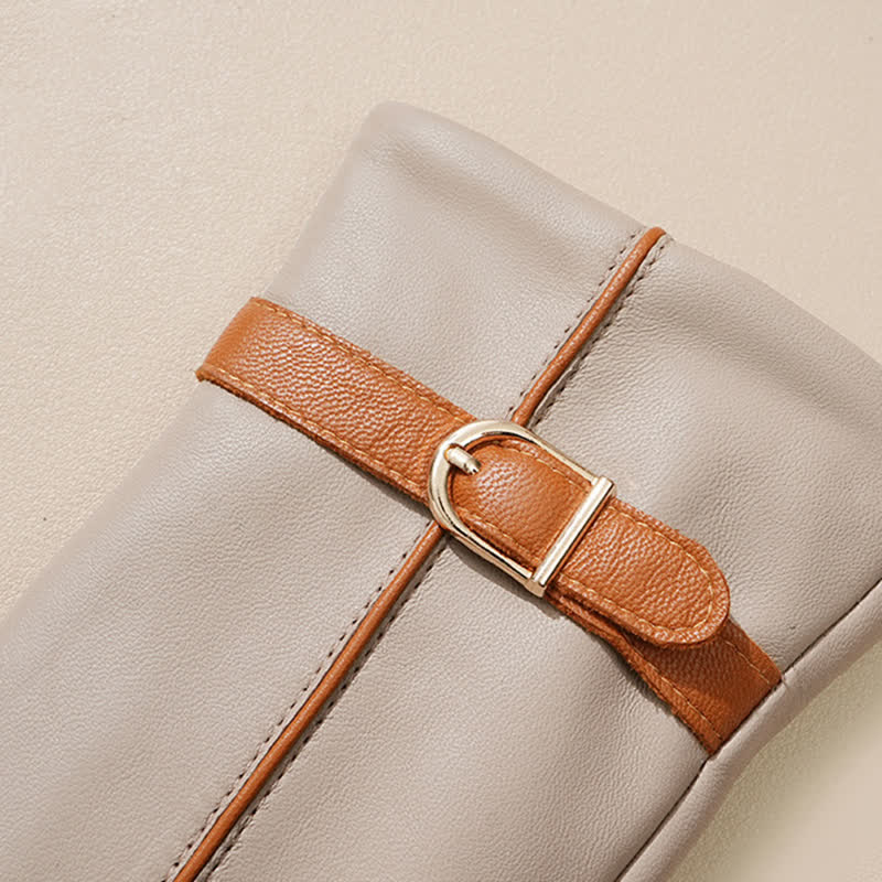 Women's Contrast Color Genuine Sheepskin Leather Gloves - image 4