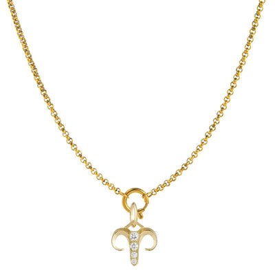 Diamond-Embellished Zodiac Symbol Necklace - Aries - image 1