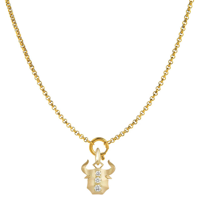 Diamond-Embellished Zodiac Symbol Necklace - Taurus - image 2