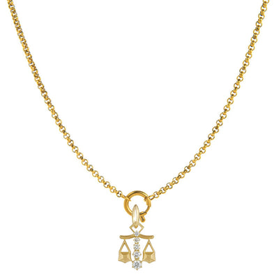 Diamond-Embellished Zodiac Symbol Necklace - Libra - image 7