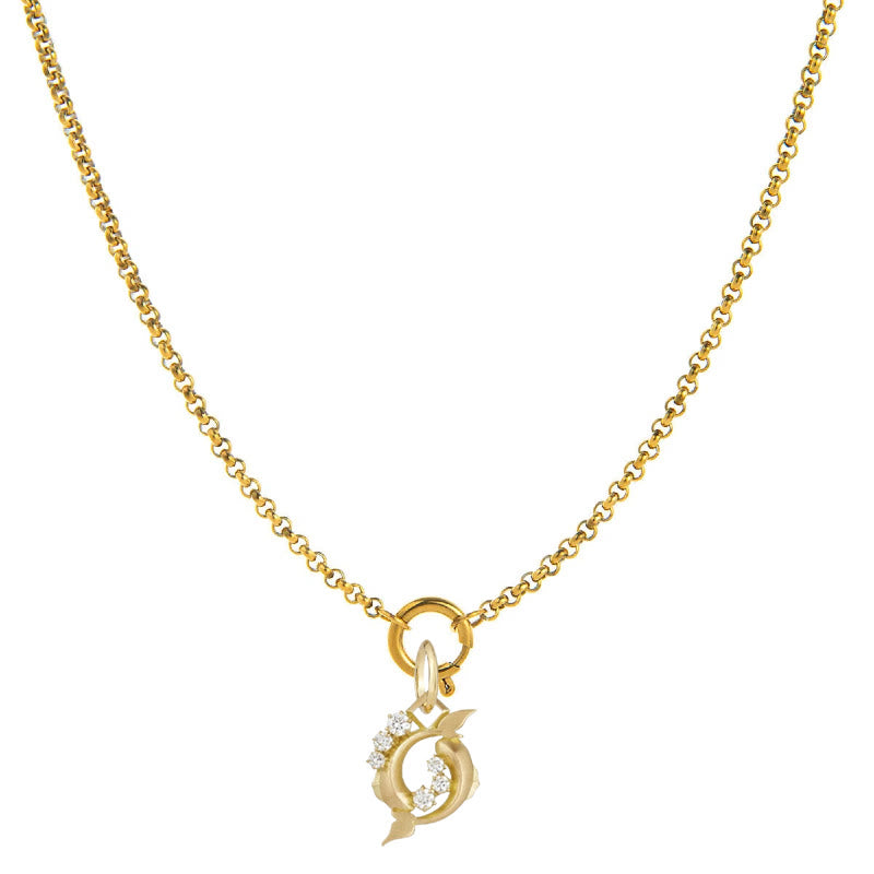 Diamond-Embellished Zodiac Symbol Necklace - Pisces - image 12