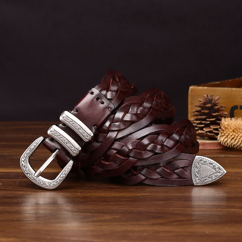 Rustic Charm Handwoven Braided Casual Leather Belt - image 9