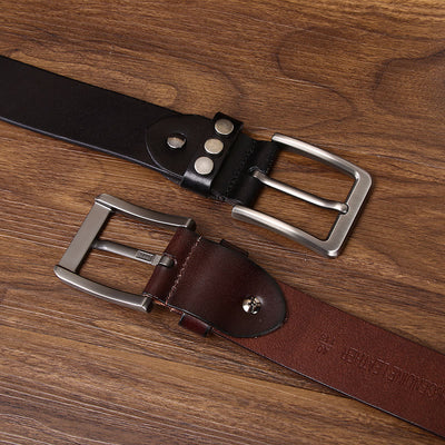 Premium Square and Circular Metal Accent Leather Belt - image 6