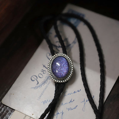 Glitter Purple Gem Retro Metal Bolo Ties - image 7