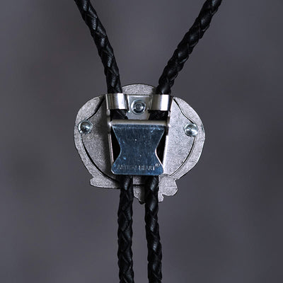 Wing-Accented Tiger Eye Stone Vintage Metal Bolo Ties - image 5