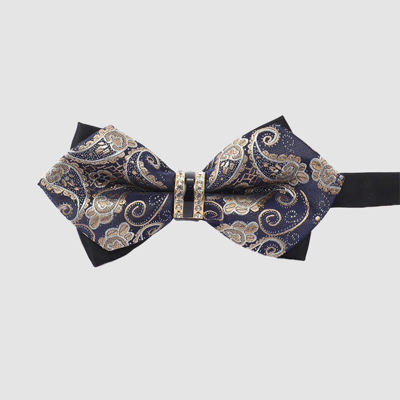 Men's Paisley Pattern Decorative Buckle Formal Bow Tie - image 5