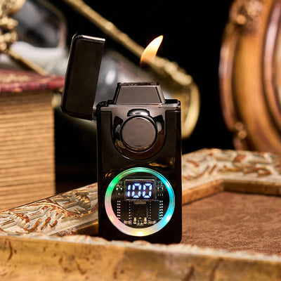 Men's Voice Gravity Sensor Dual Flame LED Display Lighter - image 2