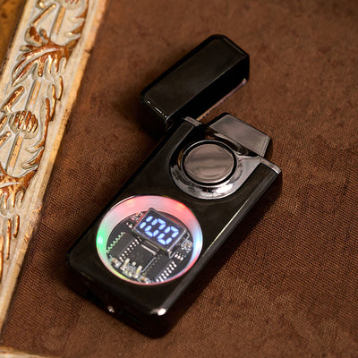 Men's Voice Gravity Sensor Dual Flame LED Display Lighter - image 5