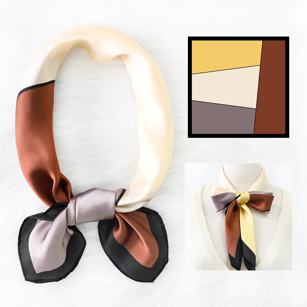 Women's Soft Color-Block Satin Elegant All-Season Square Scarf – FloralTrip