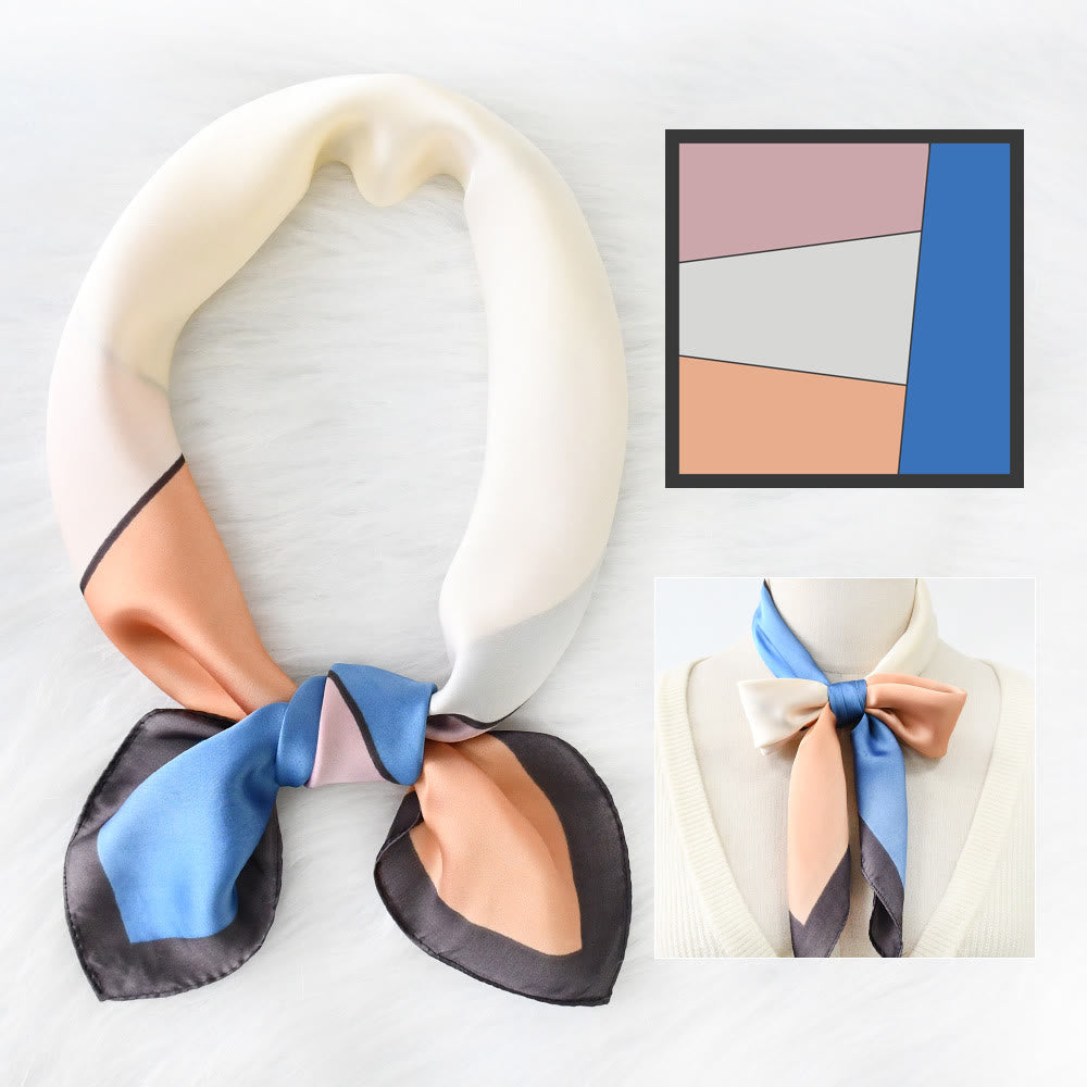 Women's Soft Color-Block Satin Elegant All-Season Square Scarf – FloralTrip