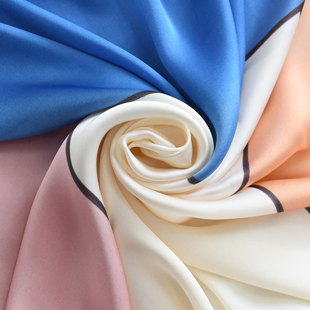 Women's Soft Color-Block Satin Elegant All-Season Square Scarf – FloralTrip