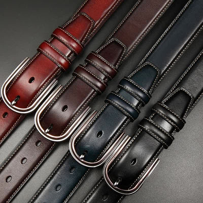 Men's Retro Double-Sided Stylish Leather Belt - image 1