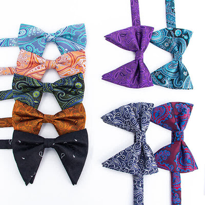 Men's Colorful Paisley Oversized Pointed Bow Tie