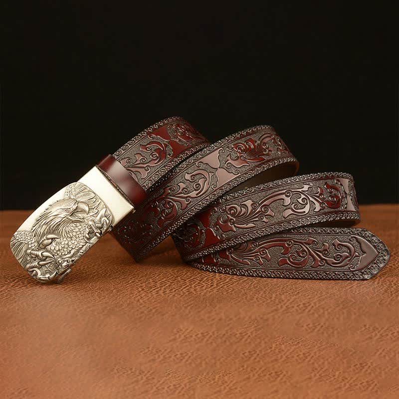 Men's Eagle Buckle Genuine Leather Embossing Belt