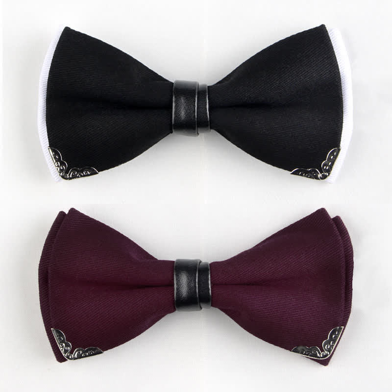 Clearance: Men's Classy Metal Trim Gold Bow Tie