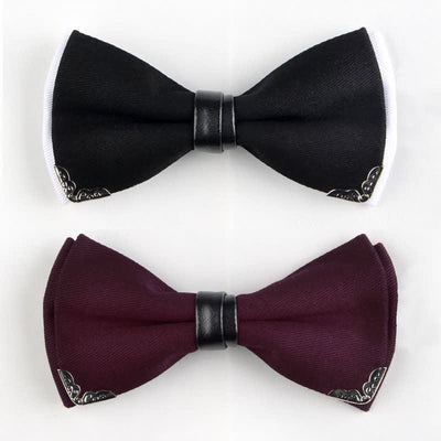 Clearance: Men's Classy Metal Trim Gold Bow Tie
