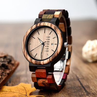 Men's Vintage Different Wood Wooden Watch