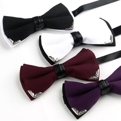 Clearance: Men's Classy Metal Trim Gold Bow Tie