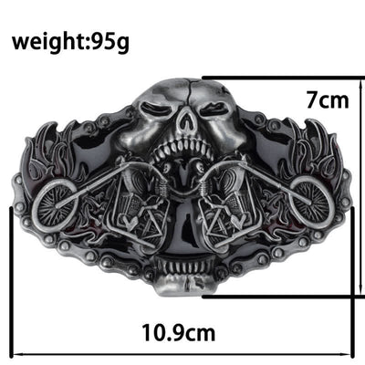 Men's Gothic Motorcycle Ghost Head Leather Belt