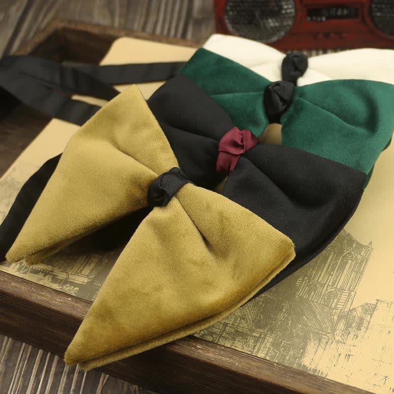 Men's Velvet Oversized Pointed Wedding Bow Tie