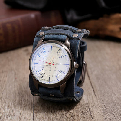 Men's Personalized Retro Fashion Cuff Leather Watch