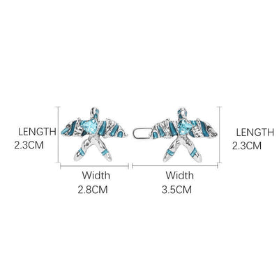 Women's Blue Glass Crystal Kite Shape Belt Clip