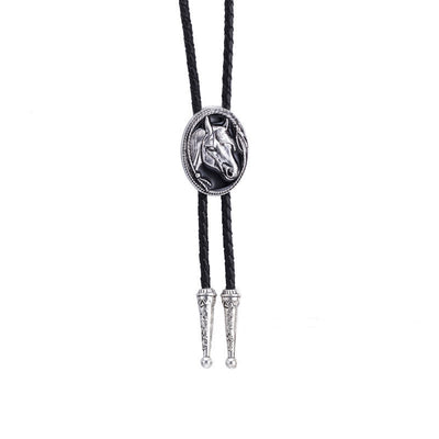 Clearance: Western Ethnic Embossed Horse Head Bolo Tie