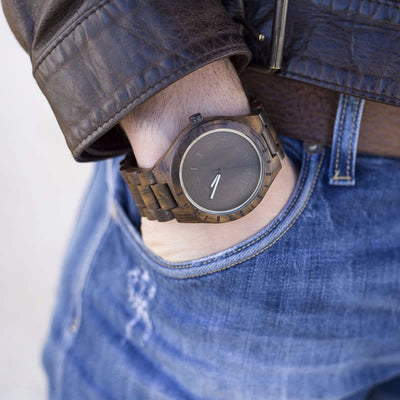 Men's Natural Walnut Zebra Wood Quartz Wooden Watch