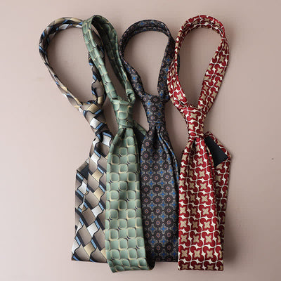 Men's Vintage Street Style Geometric Motif Necktie