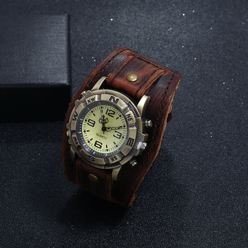 Men's Punk Retro Fashion Cuff Leather Watch