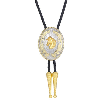 Clearance: Retro Creative Gold Western Horse Head Bolo Tie