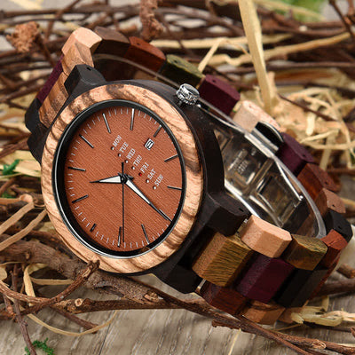 Men's Vintage Different Wood Wooden Watch