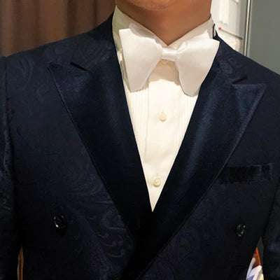 Men's Plain Solid Color Oversized Pointed Bow Tie