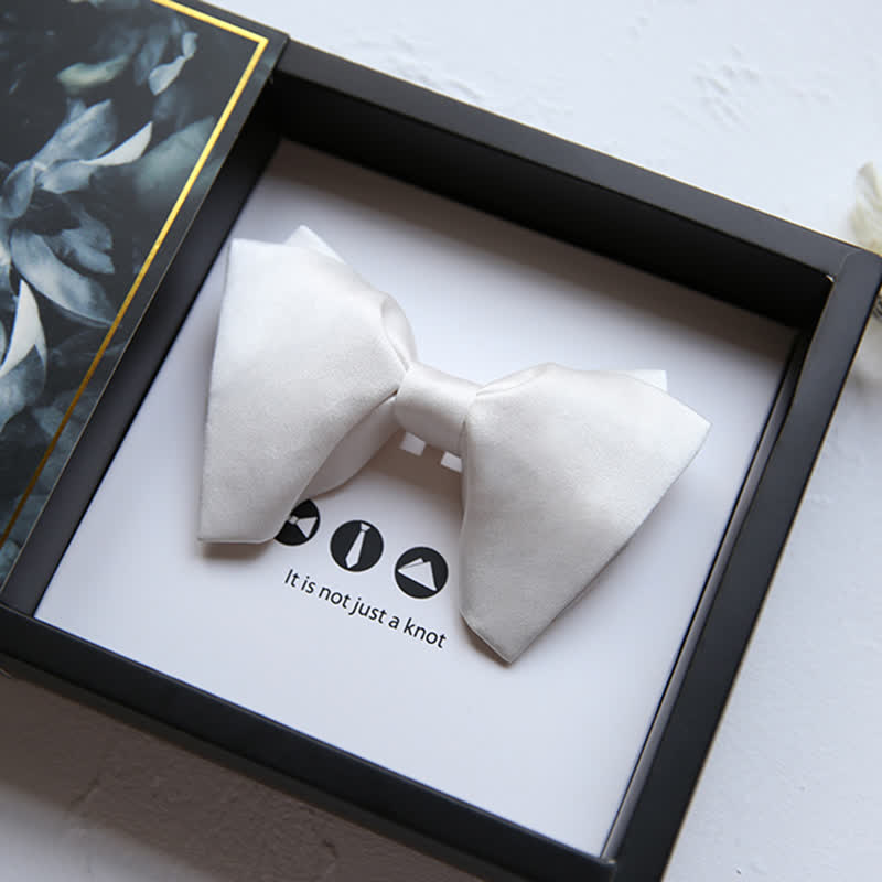 Men's Plain Solid Color Oversized Pointed Bow Tie