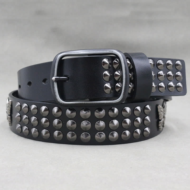 Butterfly Rivets Goth Three Rows Studded Leather Belt – FloralTrip