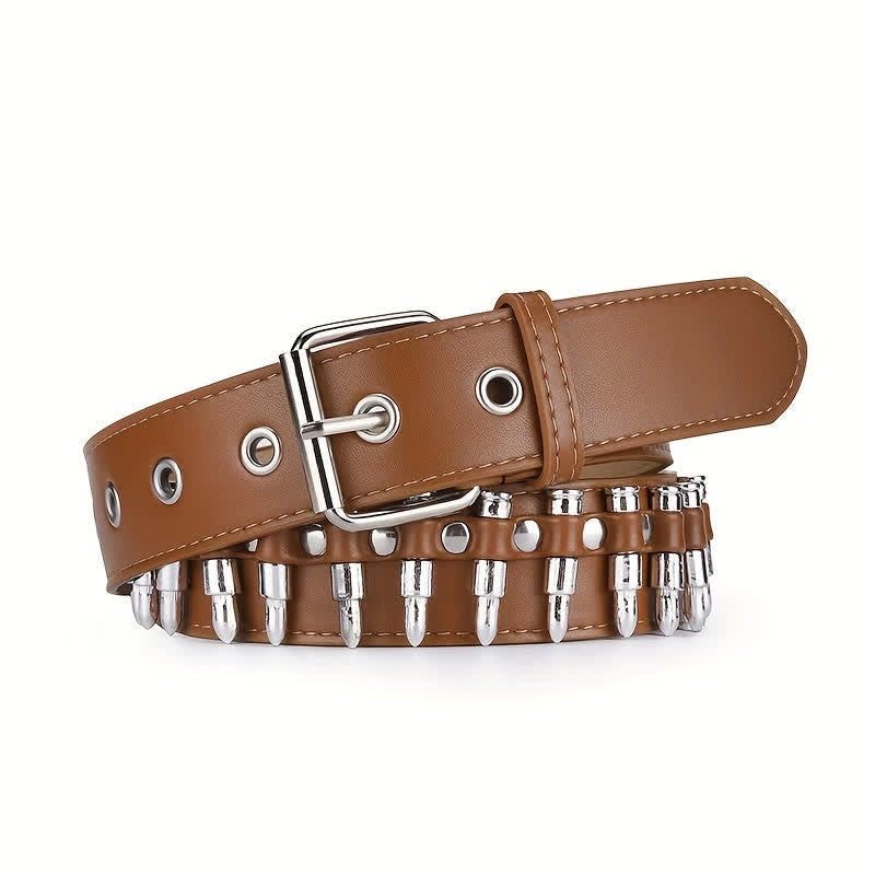 Stylish Punk Bullets Rivet Decor Leather Belt – FloralTrip