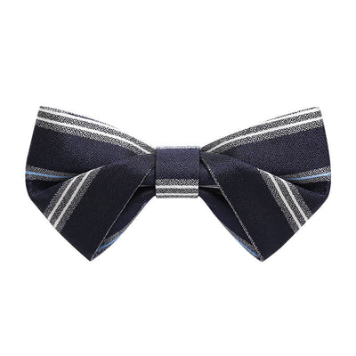 Men's Classic Navy Striped Business Bow Tie