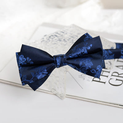 Men's Elegant Iris Floral Pattern Bow Tie