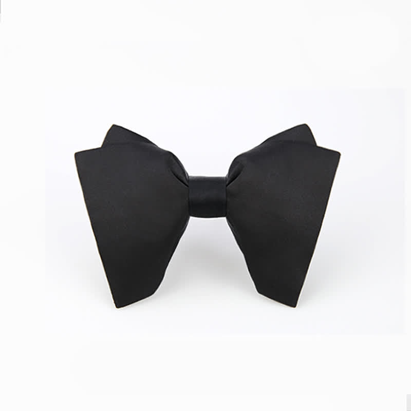 Men's Plain Solid Color Oversized Pointed Bow Tie