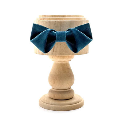 Men's Blue Series Solid Color Velvet Bow Tie