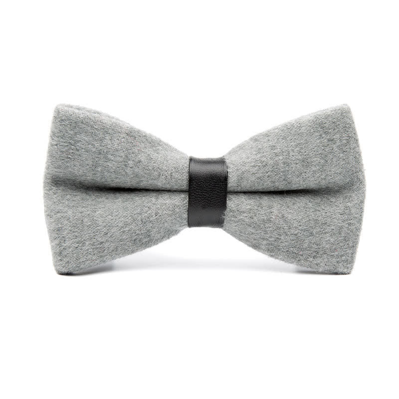 Men's Vintage Wool Solid Color Bow Tie