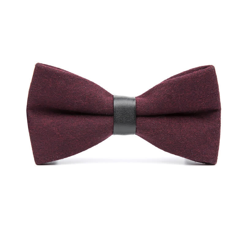 Men's Vintage Wool Solid Color Bow Tie