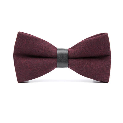 Men's Vintage Wool Solid Color Bow Tie