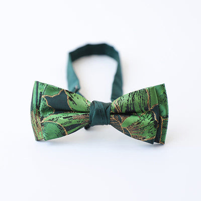 Men's Green Series Gold Tone Koi Bow Tie