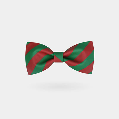 Men's Red & Green Christmas Stripes Bow Tie
