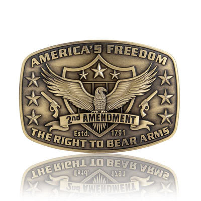 Men's DIY Eagle America's Freedom Buckle Leather Belt